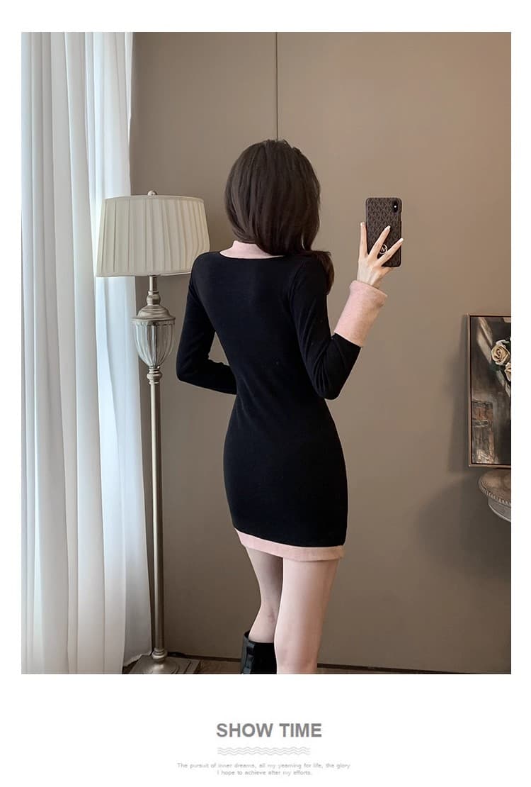 부유 한 가족 천 골드 그는 벤 바람 작은 검은 드레스 작은 키 타이트 스커트 로얄 자매 바람 작은 샤넬 스타일 만나는 니트 여성 드레스 상세 이미지 8