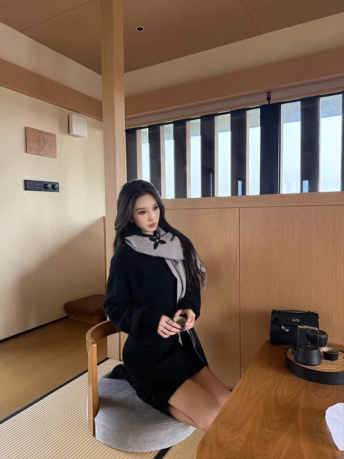 품격 허리 수축 타이트 스커트 스웨터 치마 2026 가을 겨울 새로운 몸매 가꾸기 인사이드 가져 가라. 니트 드레스 상세 이미지 23