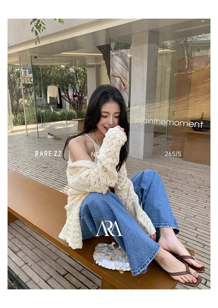 하얀 눈 연인 rare zz 프랑스식 느긋한 레트로 무거운 작업 홀로우 아웃 3종 세트 다용도 니트 세트 상세 이미지 41