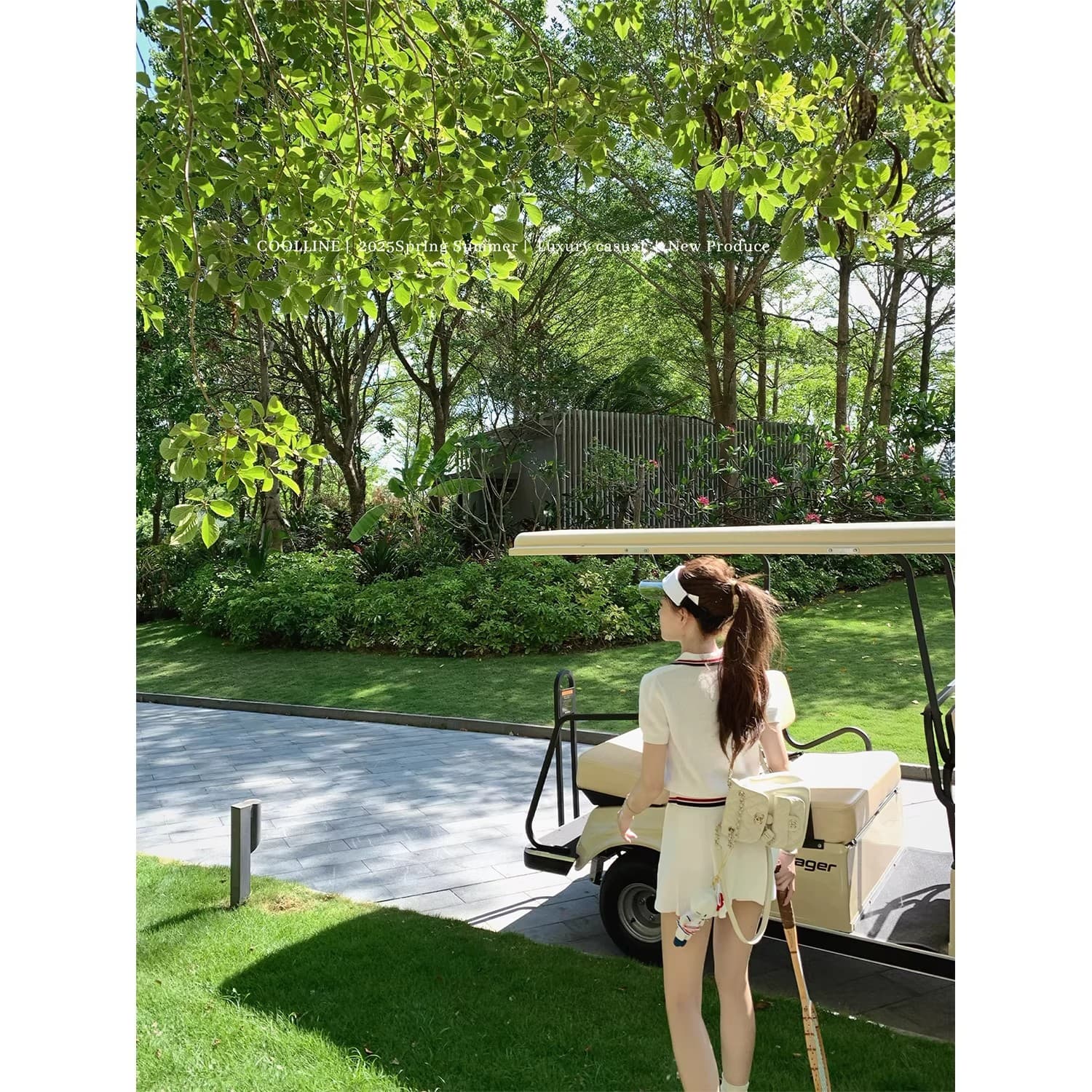 coolline 숲 희 di@r 산소 소녀 네트워킹 공 시리즈 후아 남편 그리드 니트 polo 미니 스커트 세트 이미지 4