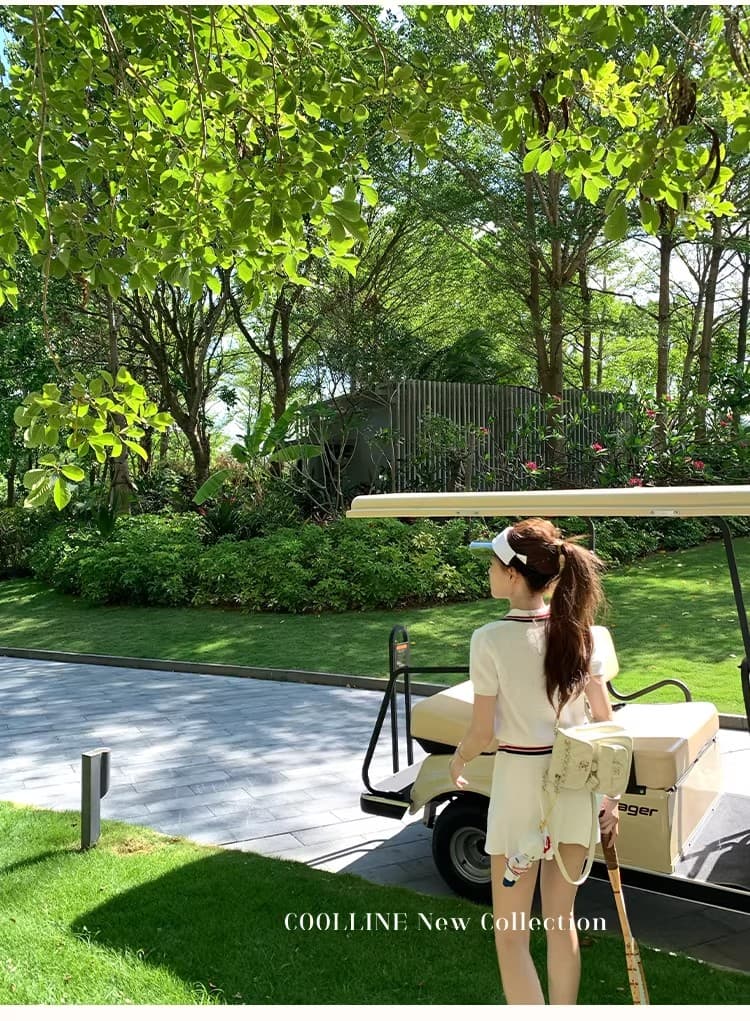 coolline 숲 희 di@r 산소 소녀 네트워킹 공 시리즈 후아 남편 그리드 니트 polo 미니 스커트 세트 상세 이미지 29