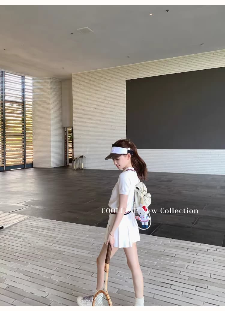 coolline 숲 희 di@r 산소 소녀 네트워킹 공 시리즈 후아 남편 그리드 니트 polo 미니 스커트 세트 상세 이미지 30