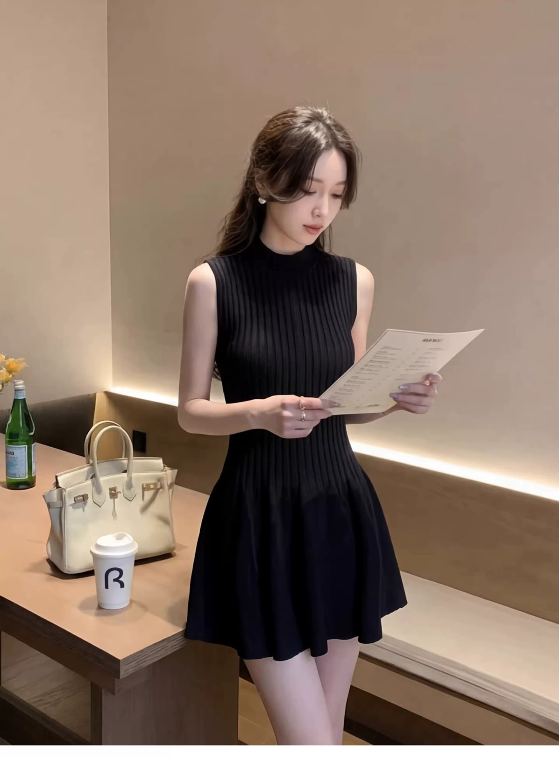 2026 자이언트 잘 생긴 ~ 중 검정색 반팔 여성 드레스 초여름 새로운 고유 한 아름다운 아름다운 아니요 명중 섹션 작은 치마 상세 이미지 3