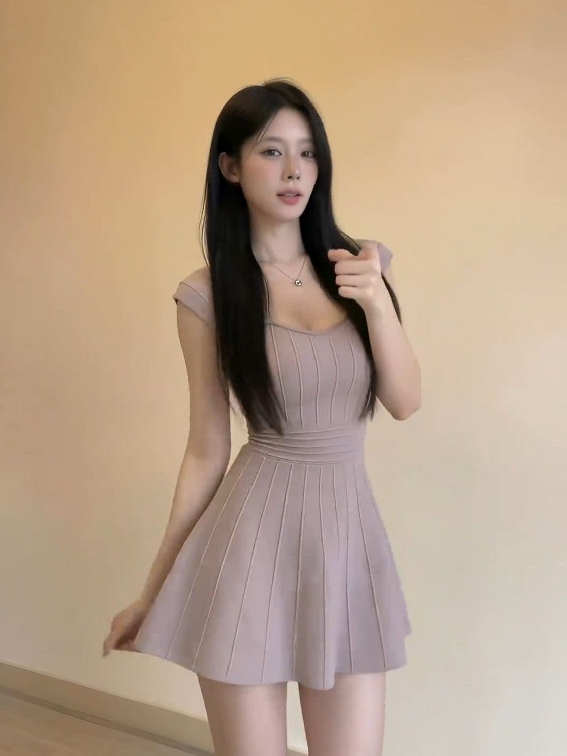 프랑스식 명문 여성 품격 슬립 여성 드레스 2026 여름 새로운 순수한 욕망 하이웨이스트 허리 수축 슬림해 보이는 한 마디 미니 스커트 상세 이미지 6