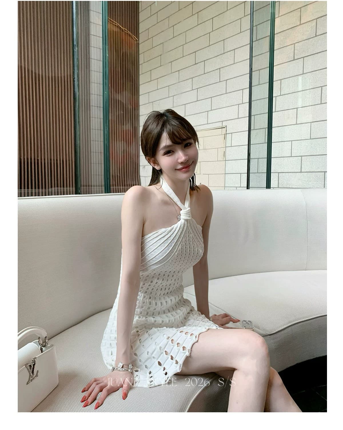 2026 프랑스식 순수한 욕망 홀로우 아웃 여름 휴가 품격 순수한 욕망 바람 허리 수축 잘 생긴 치마 니트 드레스 절묘한 상세 이미지 7