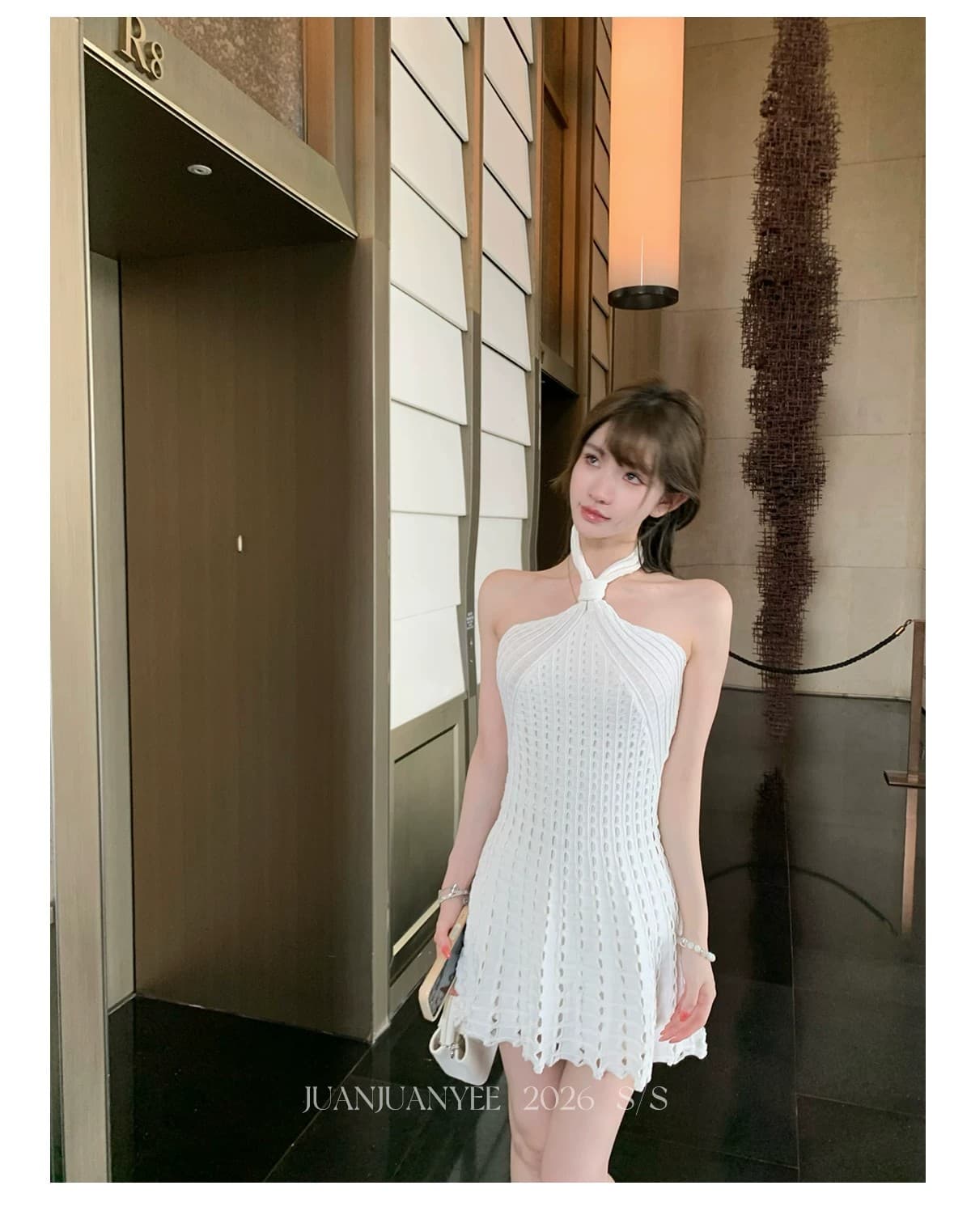 2026 프랑스식 순수한 욕망 홀로우 아웃 여름 휴가 품격 순수한 욕망 바람 허리 수축 잘 생긴 치마 니트 드레스 절묘한 상세 이미지 10