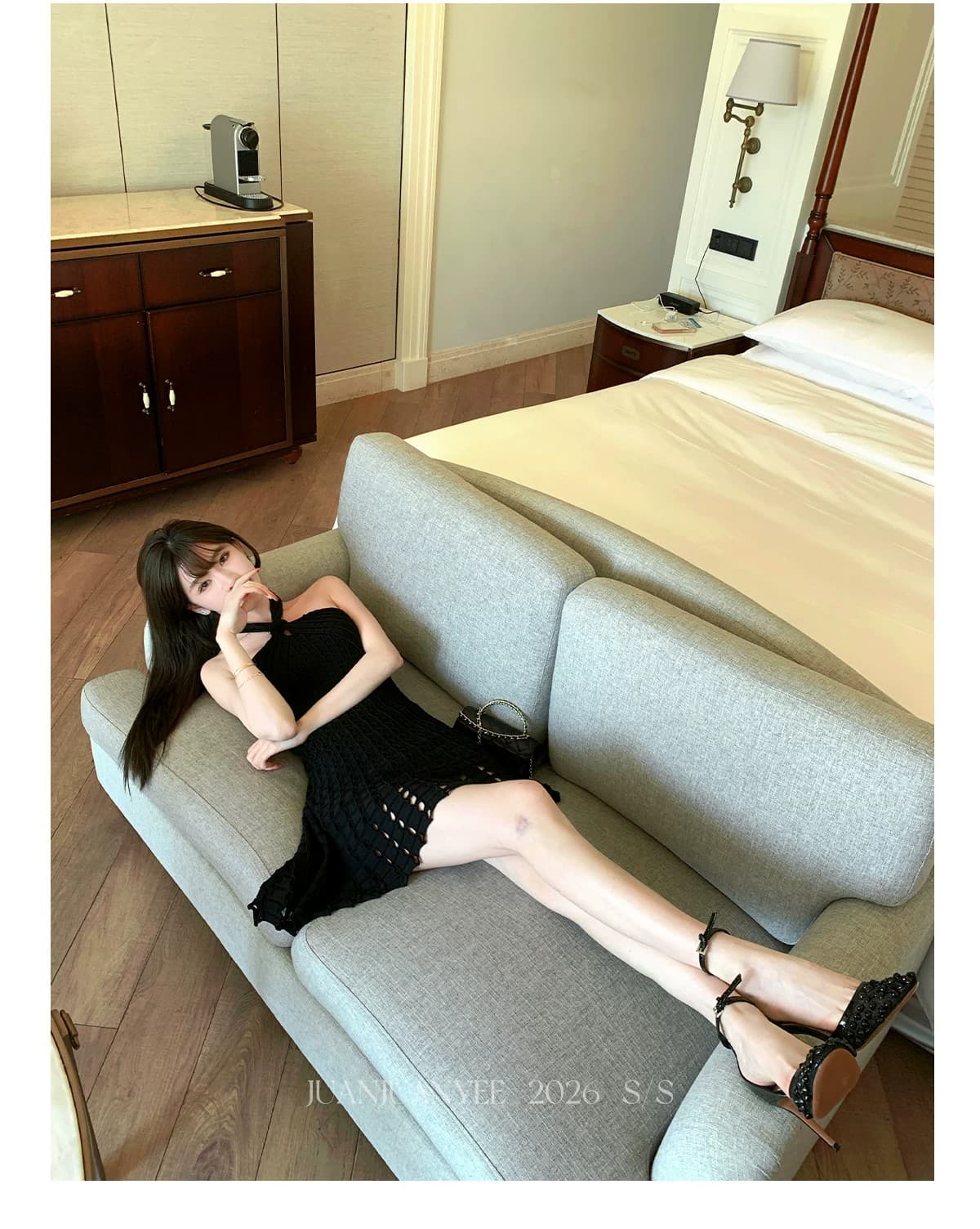 2026 프랑스식 순수한 욕망 홀로우 아웃 여름 휴가 품격 순수한 욕망 바람 허리 수축 잘 생긴 치마 니트 드레스 절묘한 상세 이미지 22