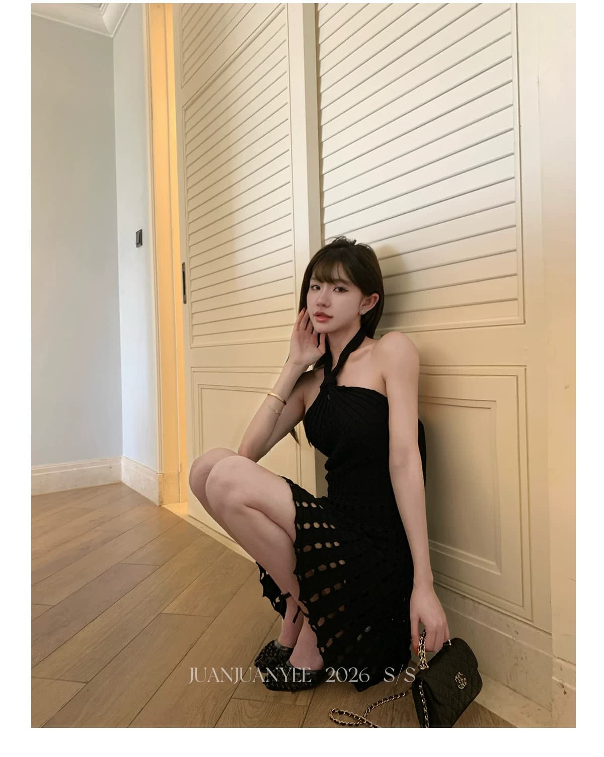 2026 프랑스식 순수한 욕망 홀로우 아웃 여름 휴가 품격 순수한 욕망 바람 허리 수축 잘 생긴 치마 니트 드레스 절묘한 상세 이미지 24