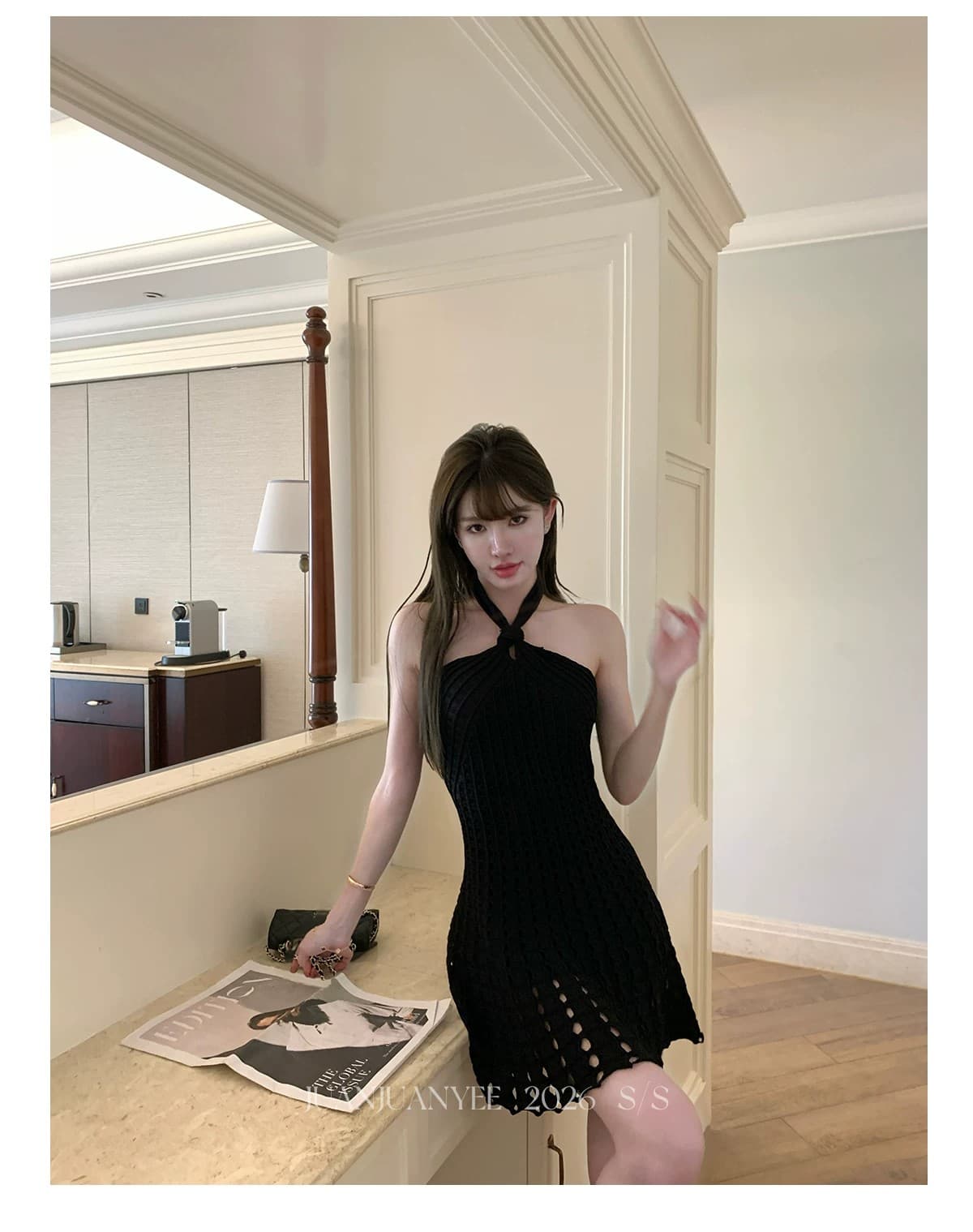 2026 프랑스식 순수한 욕망 홀로우 아웃 여름 휴가 품격 순수한 욕망 바람 허리 수축 잘 생긴 치마 니트 드레스 절묘한 상세 이미지 25