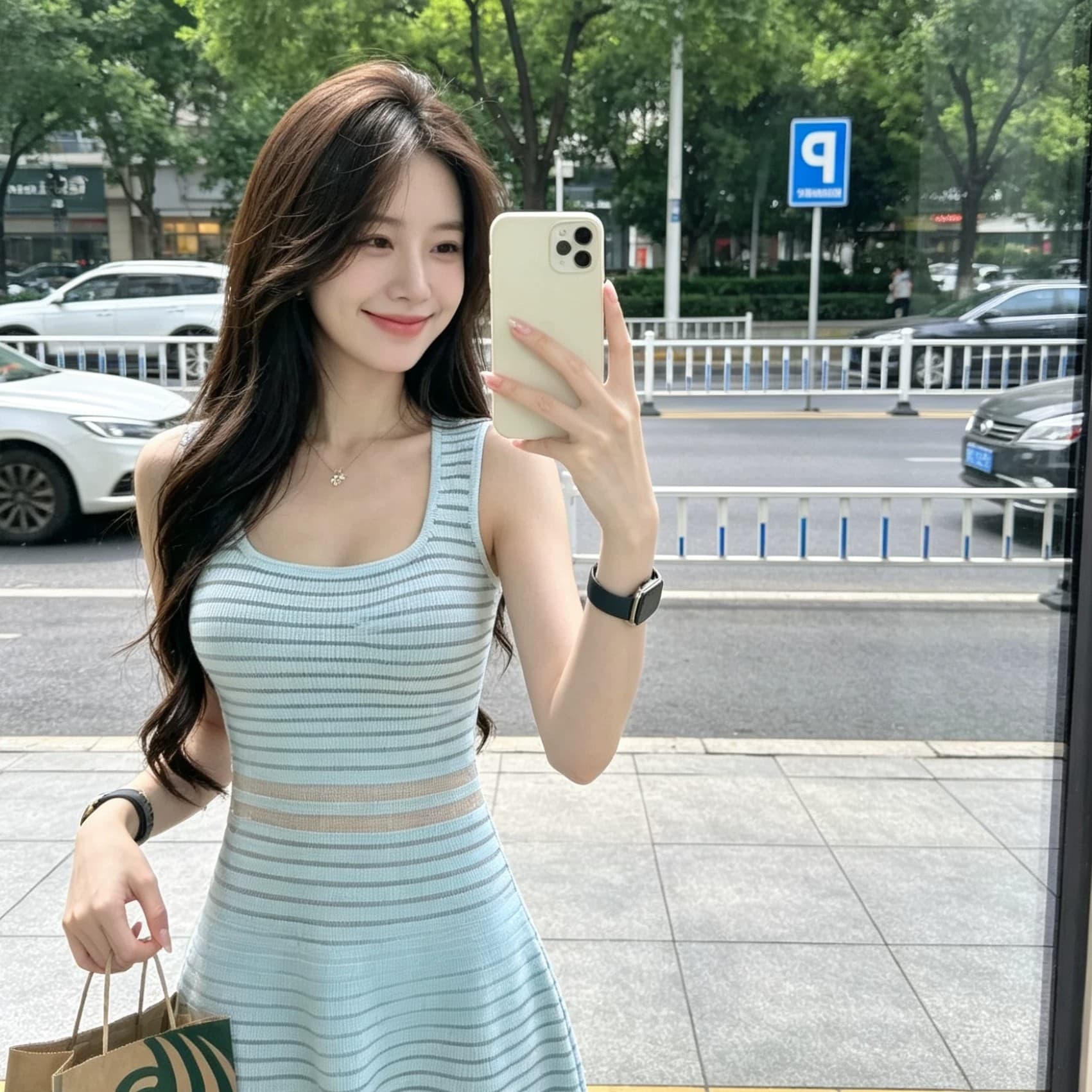 감기 센스 부유 한 가족 천 골드 품격 허리 수축 슬림해 보이는 니트 여성 드레스 고급 센스 허리 수축 한 마디 슬립 미니 스커트 상세 이미지 4