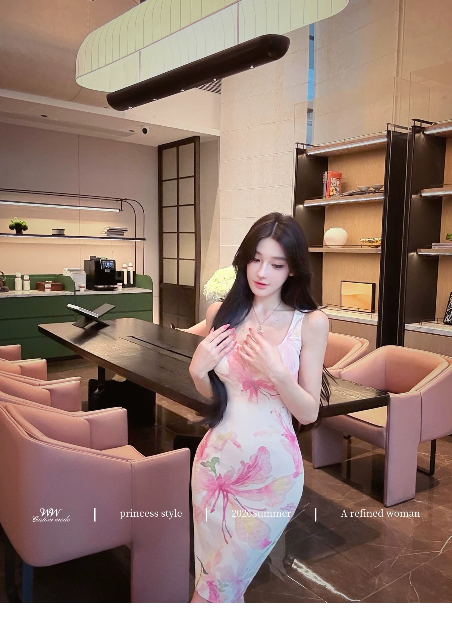 프랑스식 아름다운 프린트 슬립 여성 드레스 여름 2026 새로운 섹시함 순수한 욕망 품격 몸매 가꾸기 타이트 스커트 상세 이미지 21