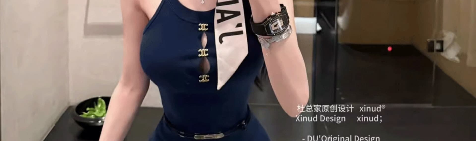 진한 파란색 로얄 자매 센스 행침 목 여성 드레스 섹시함 핫걸 몸매 가꾸기 슬림해 보이는 타이트 스커트 명문 여성 연회 작은 드레스 상세 이미지 32