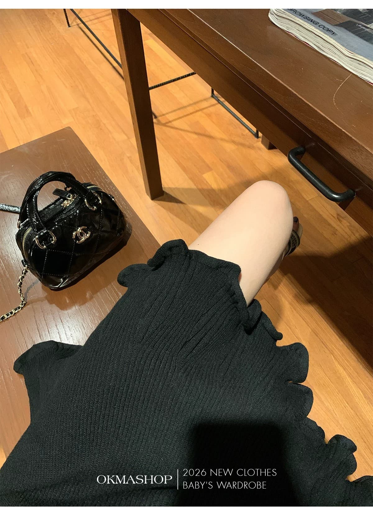 okmashop 몽환 어둠의 언어 레이스 V넥 여성 드레스 봄 여름 품격 몸매 가꾸기 허리 수축 홀로우 아웃 치마 상세 이미지 35