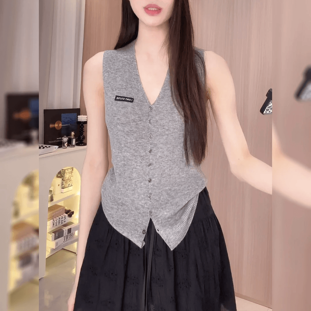 생방송 폭발 무봉제 하나 양 양모 혼합 부드러운 찹쌀 프로 피부 니트 오픈 가디건 조끼 이미지 2