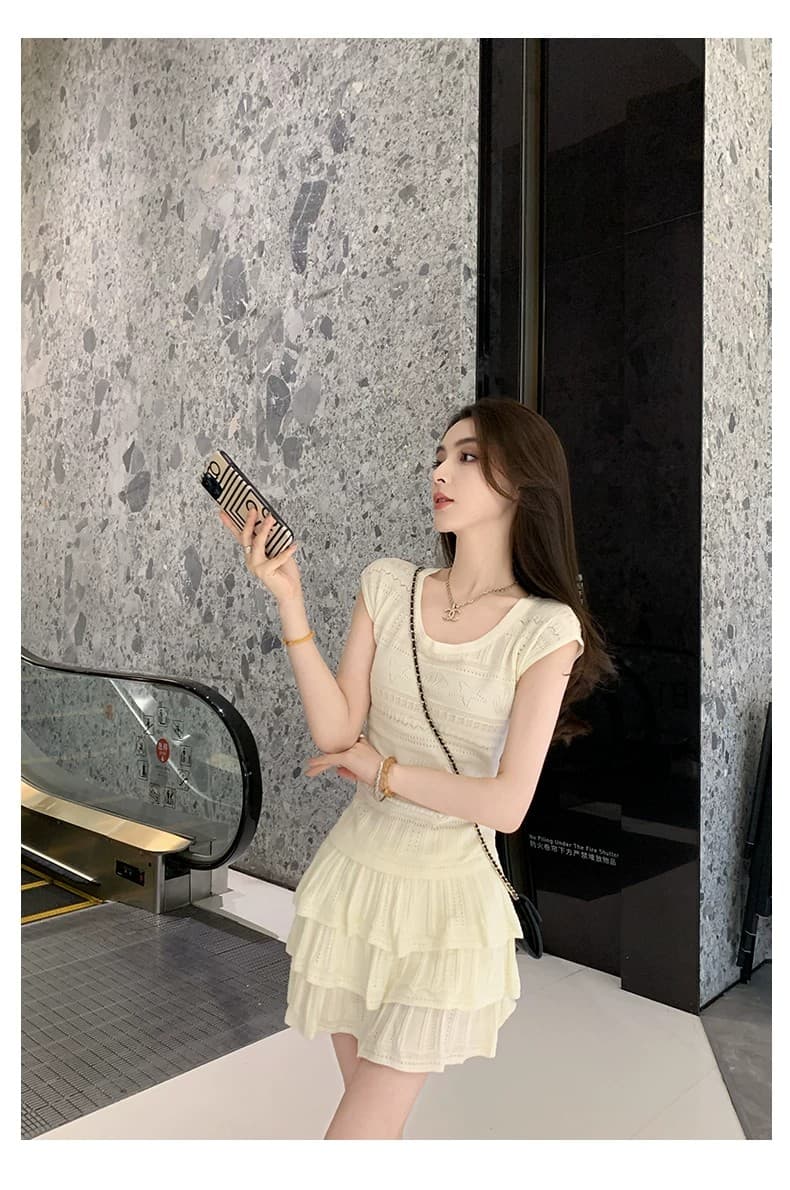 2026 자이언트 잘 생긴 연령 감소 세트 여성 여름 드레스 몸매 가꾸기 슬림해 보이는 소금 부서 빛 요리 한 캐주얼 반팔 미니 스커트 투피스 세트 상세 이미지 15