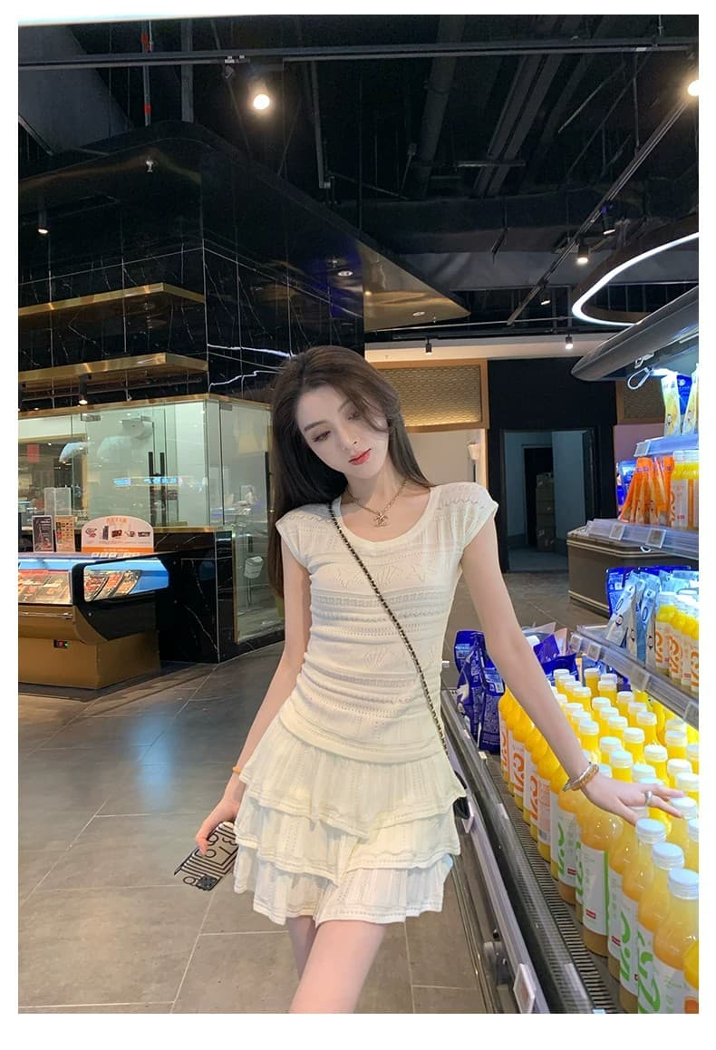 2026 자이언트 잘 생긴 연령 감소 세트 여성 여름 드레스 몸매 가꾸기 슬림해 보이는 소금 부서 빛 요리 한 캐주얼 반팔 미니 스커트 투피스 세트 상세 이미지 23