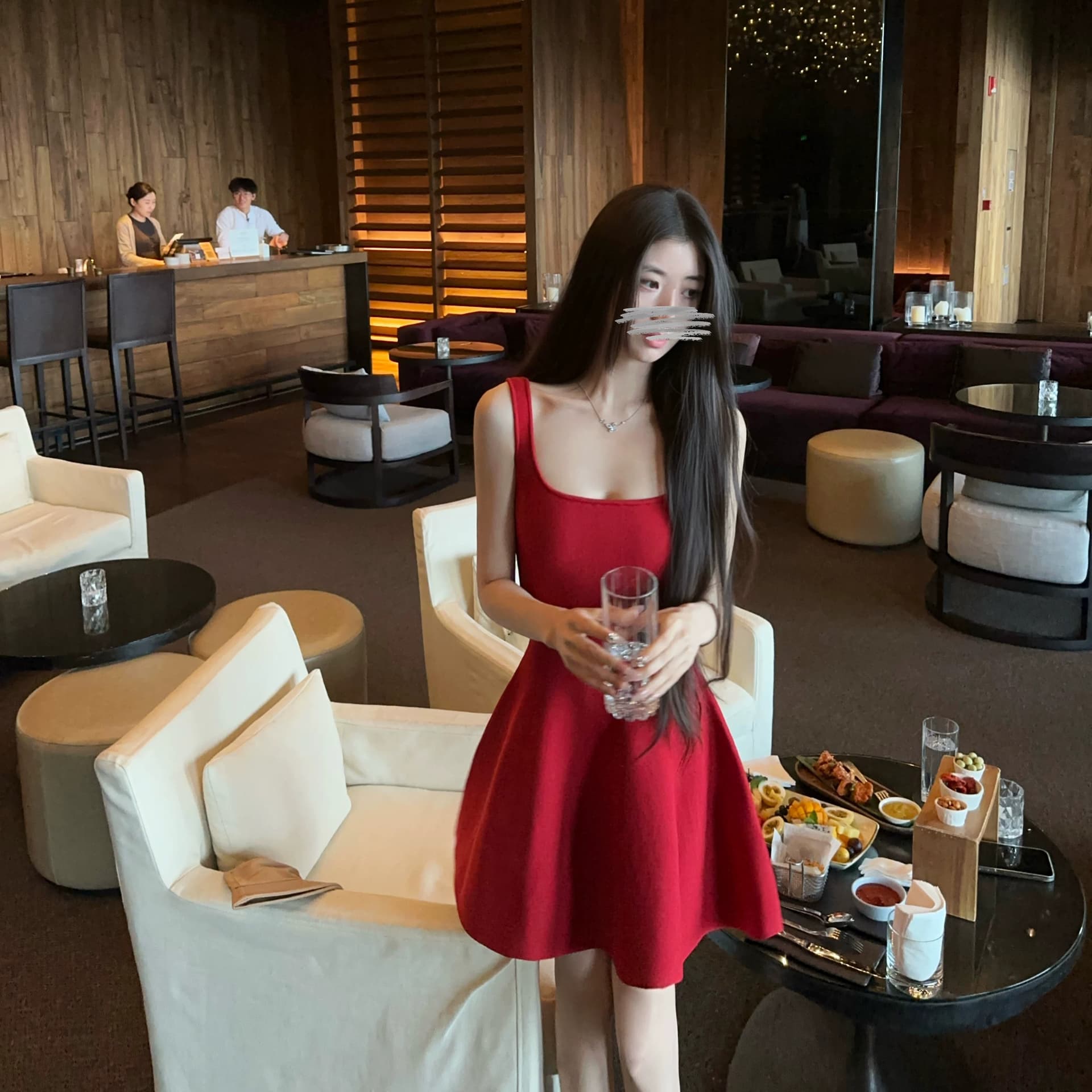 백조 키스 순수한 욕망 핏 스타일 흔들다 꽃밭 진자 순수한 광장 칼라 슬립 여성 드레스 이미지 5