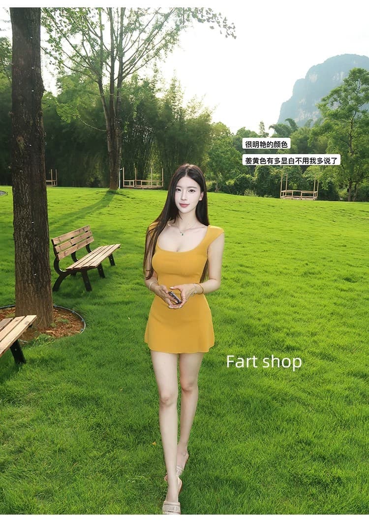 연인 doll u 칼라 순수한 욕망 바람 드레스 몸매 가꾸기 슬림해 보이는 달콤한 매운맛 꼬집기 허리 치마 상세 이미지 18