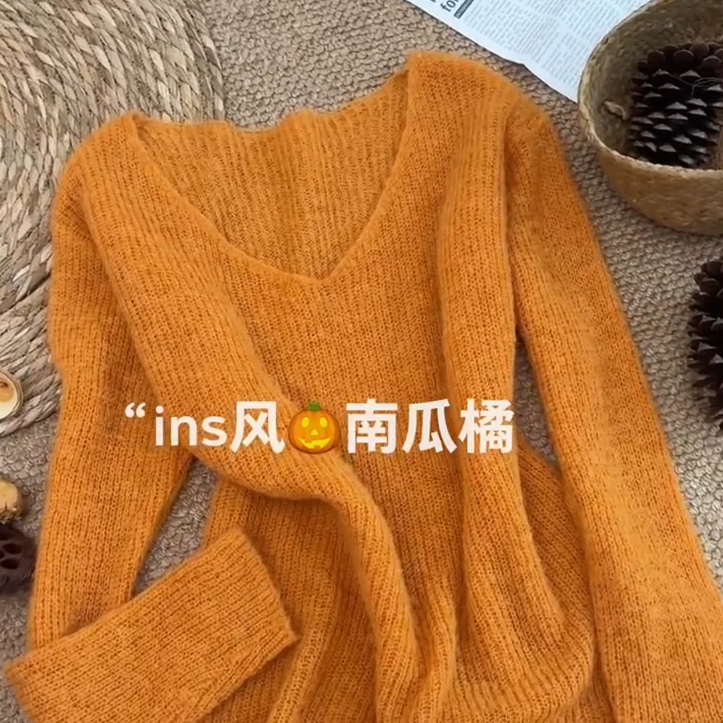 한 부서 부드러운 바람 분위기 센스 착용 가져 가라. 부드러운 찹쌀 V넥 스웨터 여자 2026 가을 겨울 새로운 슬림해 보이는 연령 감소 니트 스웨터 상세 이미지 3