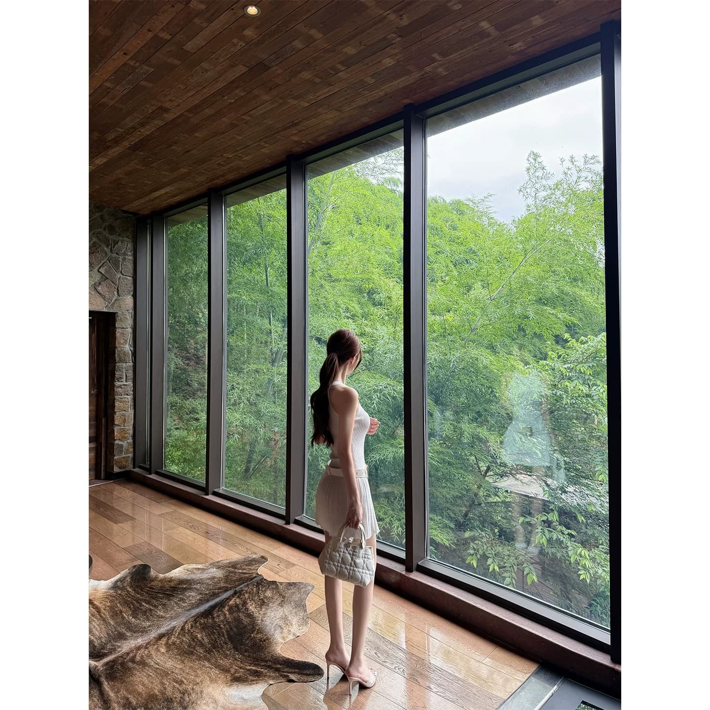 화이트 제직 조용한 시리아 니트 행침 목 여성 드레스 여름 섹시함 오프숄더 플리츠 스커트 허리 수축 치마 이미지 4