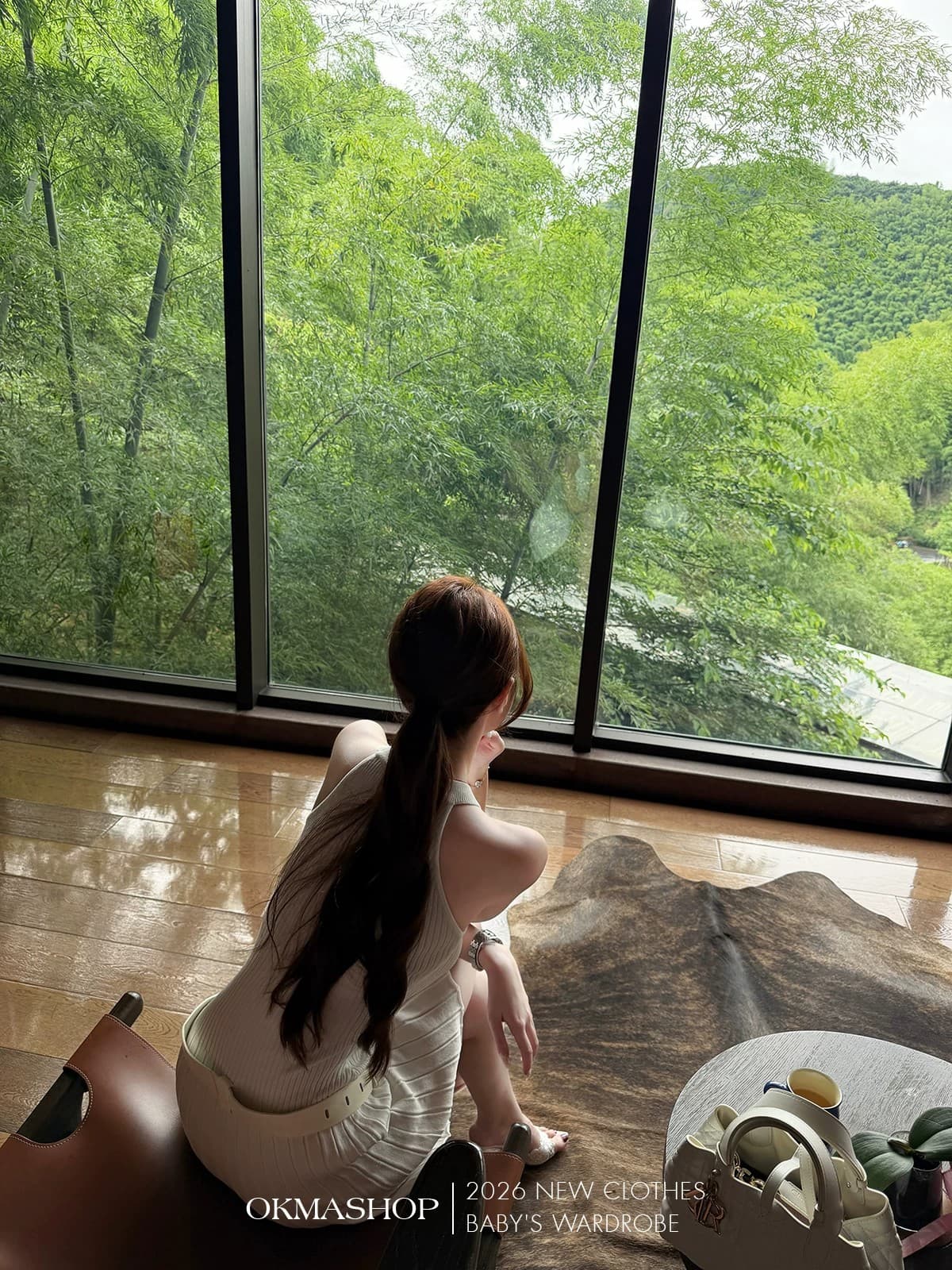 화이트 제직 조용한 시리아 니트 행침 목 여성 드레스 여름 섹시함 오프숄더 플리츠 스커트 허리 수축 치마 상세 이미지 27