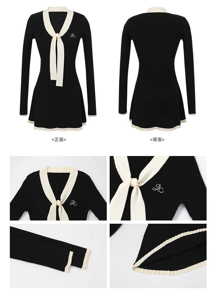 레드 맨 큐레이터 소매 여성 드레스 가을 자이언트 잘 생긴 ~ 중 프랑스식 검정색 관대 한 점잖은 아름다운 페이크 레이어드 치마 상세 이미지 10