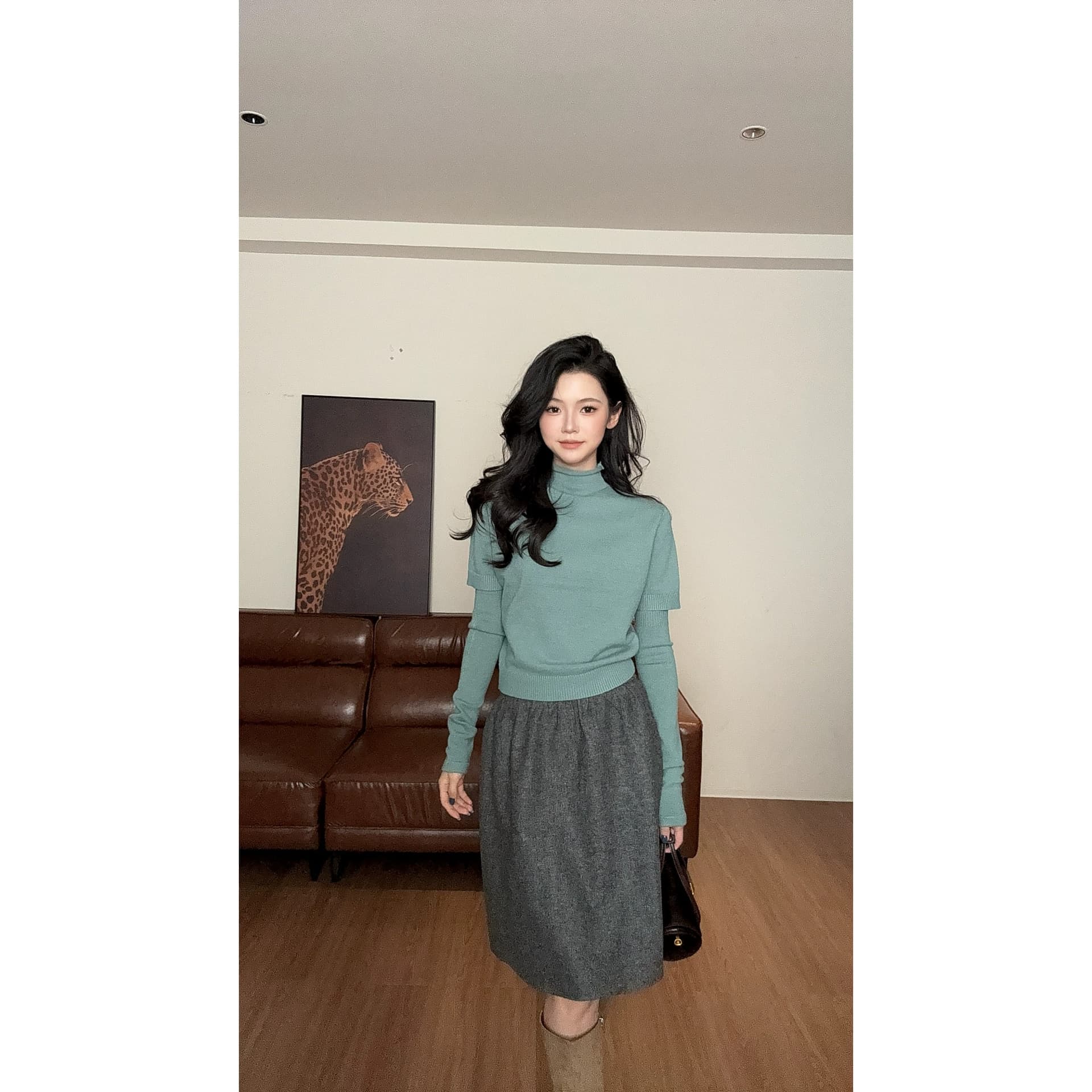 폭발 zouyashifa 작은 대중 디자인 센스 품격 캐주얼 고급 센스 모직물 맨위 ysa26820 상세 이미지 3
