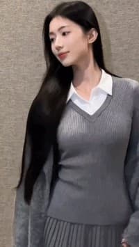 화이트 워터 여성 천 골드 학원 스타일 페이크 레이어드 니트 스웨터 한 마디 반신 스커트 여성 가을 겨울 한 부서 니트 세트 상세 이미지 6