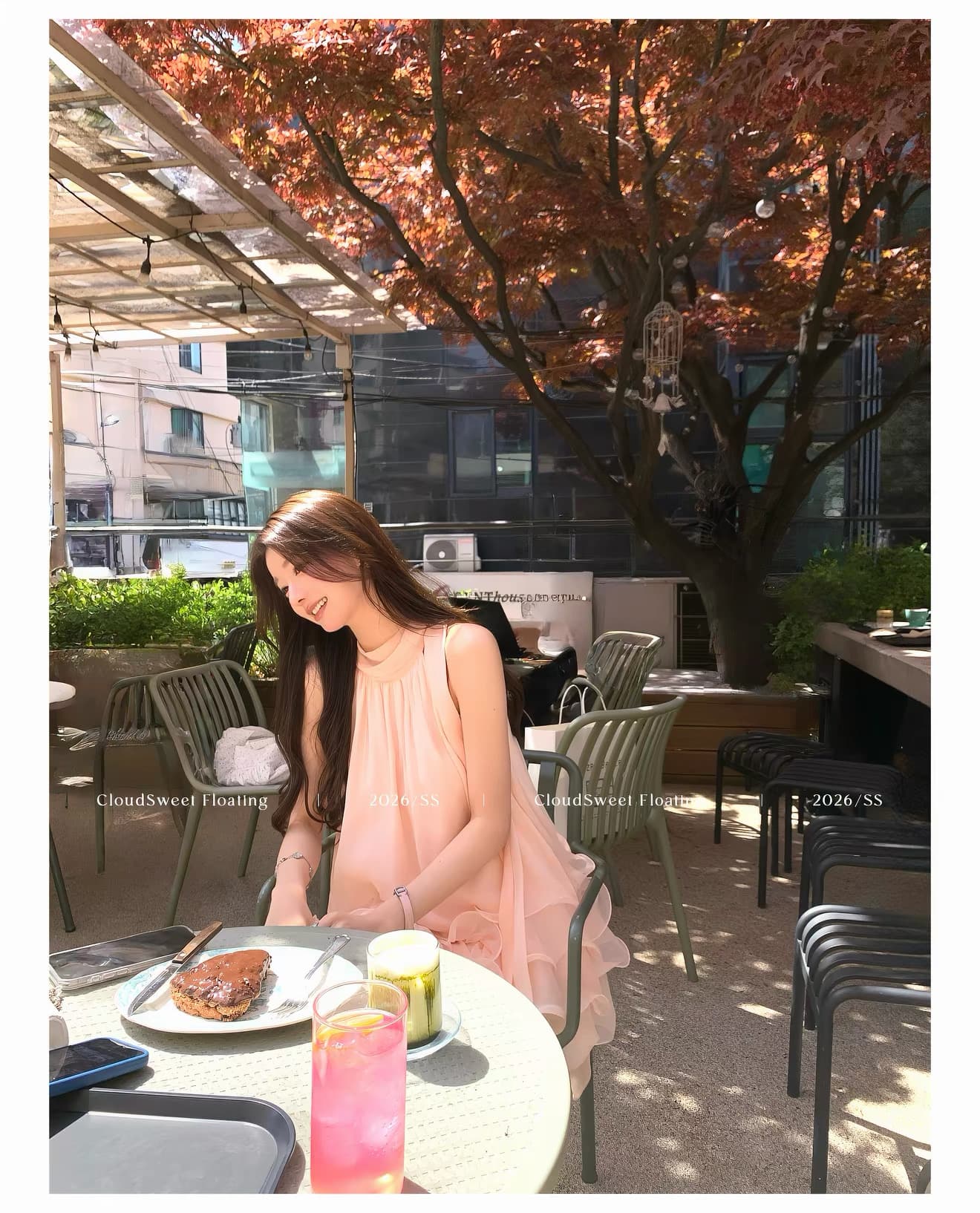 cloudsweet 흰 구름 달콤한 릴리 오브 더 밸리 여름 머리말 분위기 센스 핑크색 행침 목 드레스 민소매 쇼트 스타일 케이크 드레스 상세 이미지 36