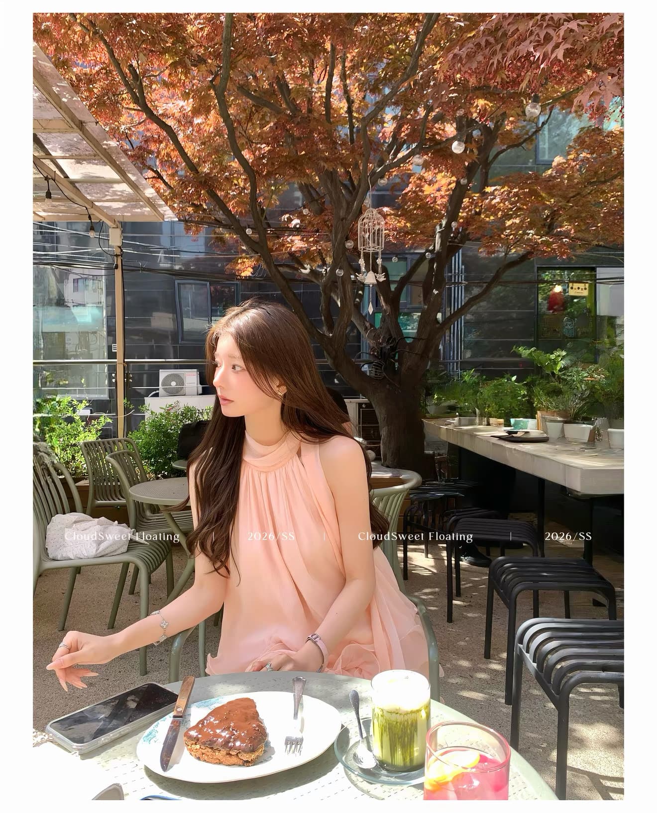 cloudsweet 흰 구름 달콤한 릴리 오브 더 밸리 여름 머리말 분위기 센스 핑크색 행침 목 드레스 민소매 쇼트 스타일 케이크 드레스 상세 이미지 39