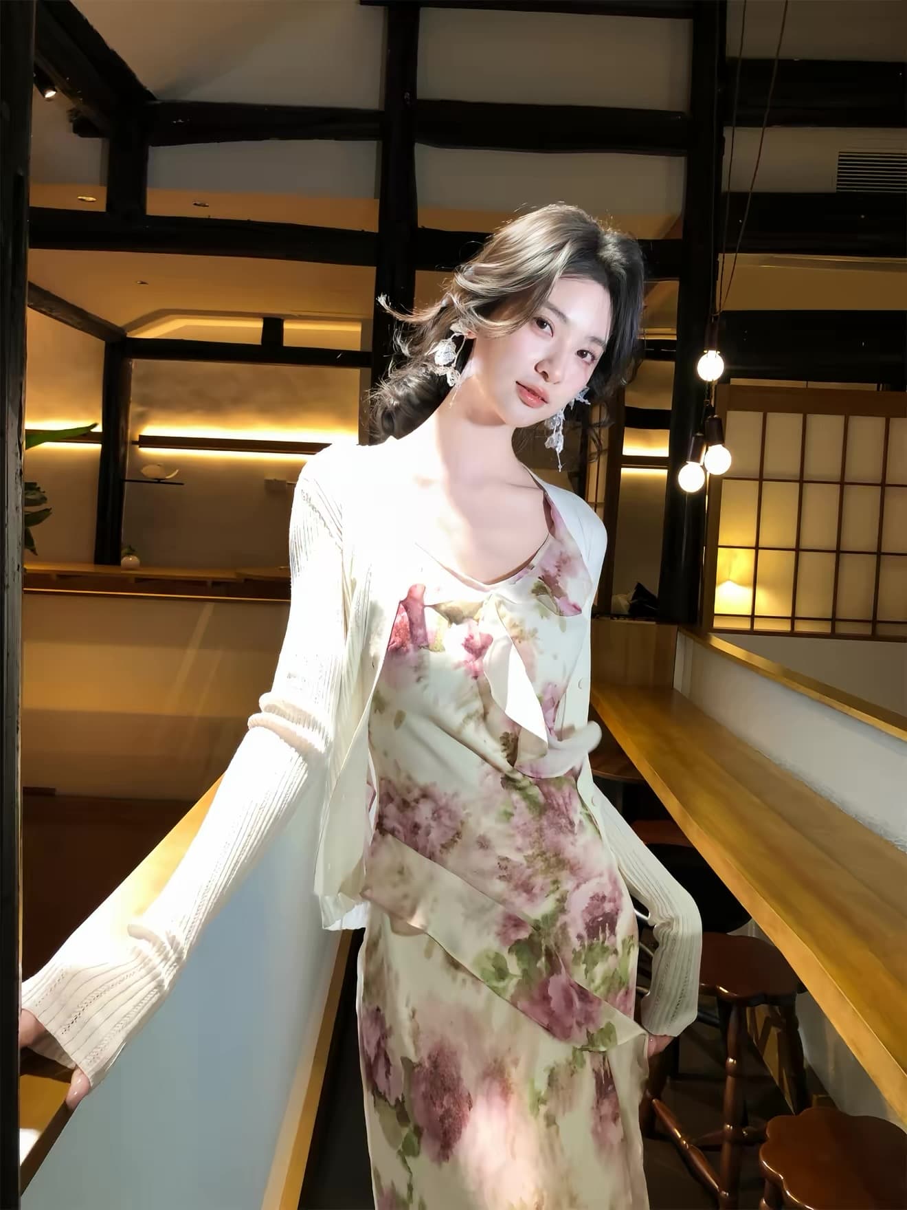 하나부터 순간 여름 깊은 분위기 센스 헤일로 염색 자카드 여성 드레스 프릴 허리 수축 슬림해 보이는 인어 꼬리 롱 스커트 상세 이미지 41