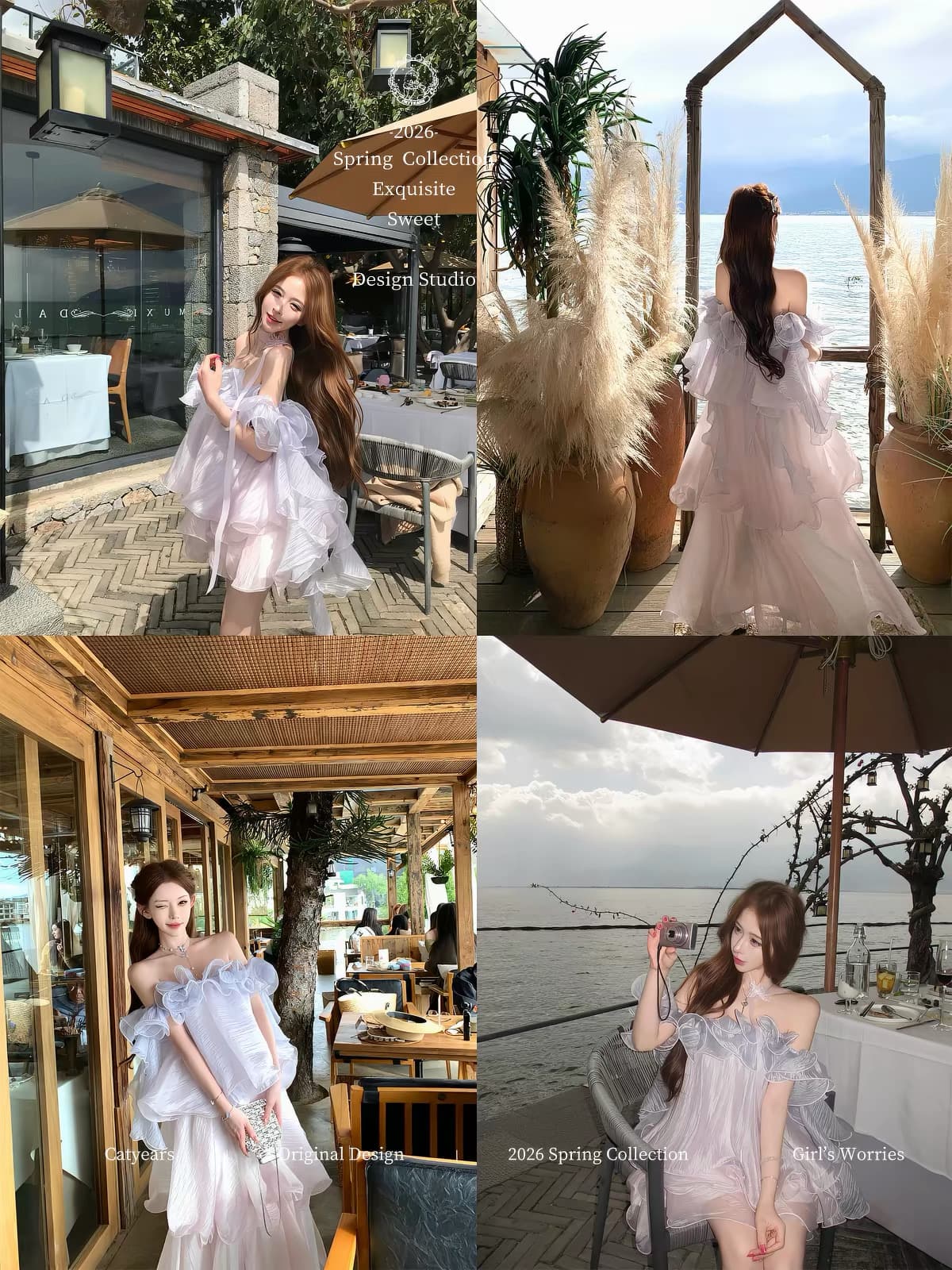 catyears 고양이 년 이상한 나라 그것 다리 분위기 센스 3 차원 프릴 질감 광택 요정 치마 여성 드레스 상세 이미지 16