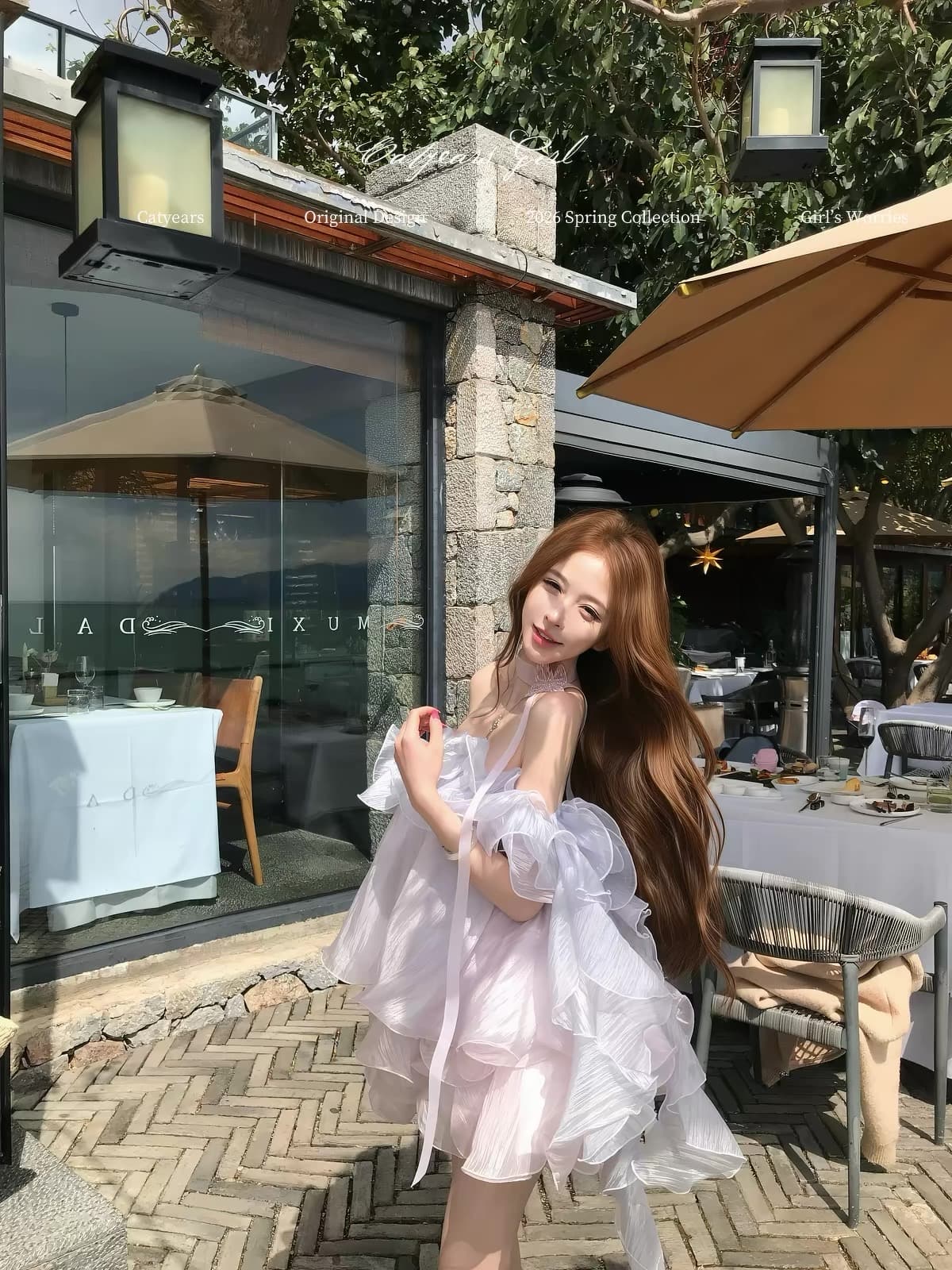 catyears 고양이 년 이상한 나라 그것 다리 분위기 센스 3 차원 프릴 질감 광택 요정 치마 여성 드레스 상세 이미지 28