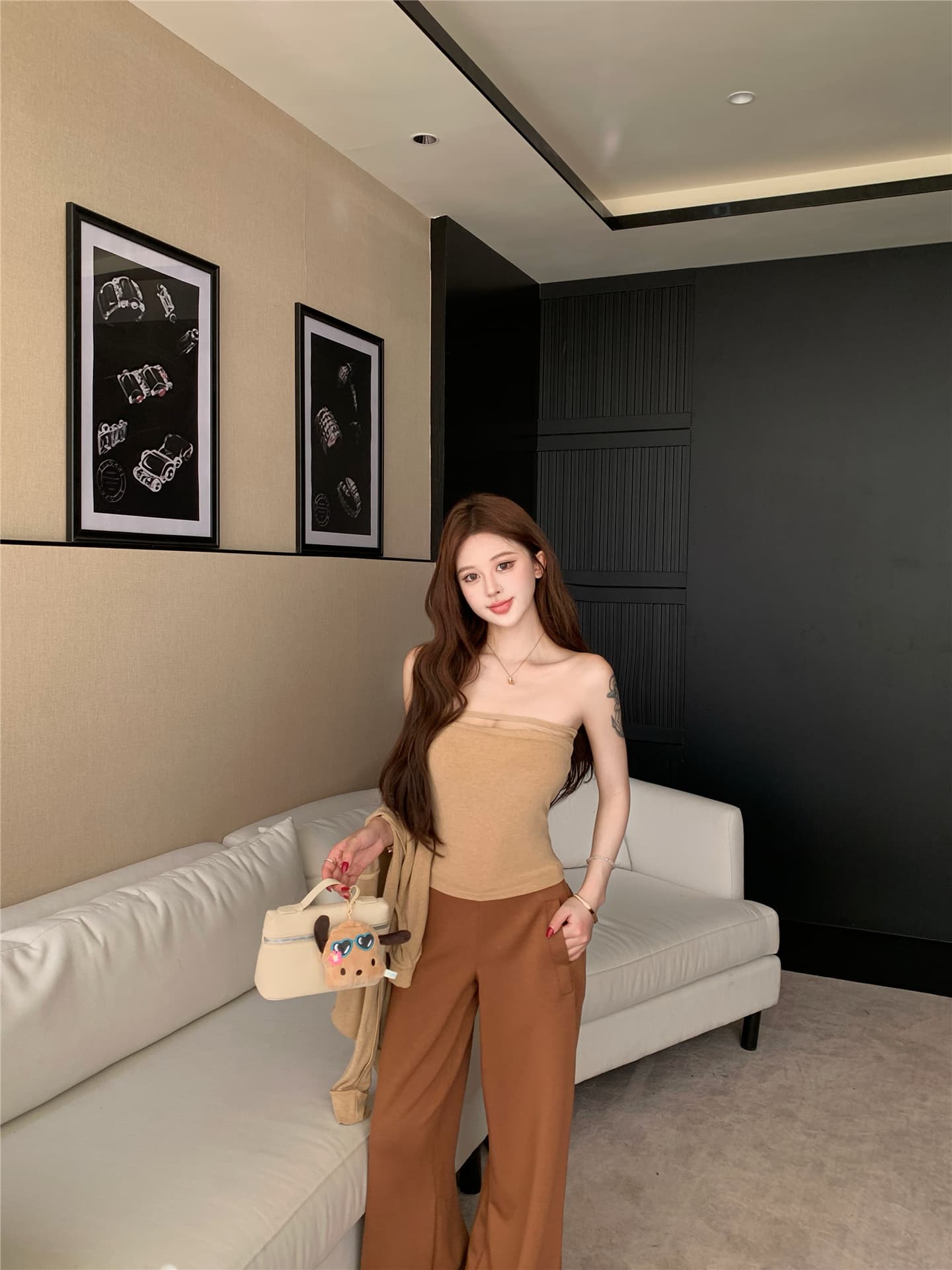 실사 인사이드 가져 가라. 조끼 후드 재킷 세트 공기 바지 캐주얼 바지 3종 세트 상세 이미지 11