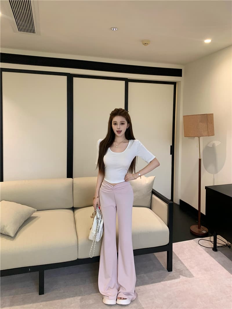 실사 대 u 칼라 수리 높이 폭탄 이슬 뼈의 반팔 맨위 모달 빈 가스 층 슬림해 보이는 얼음 가죽 마이크로 매운맛 바지 상세 이미지 5