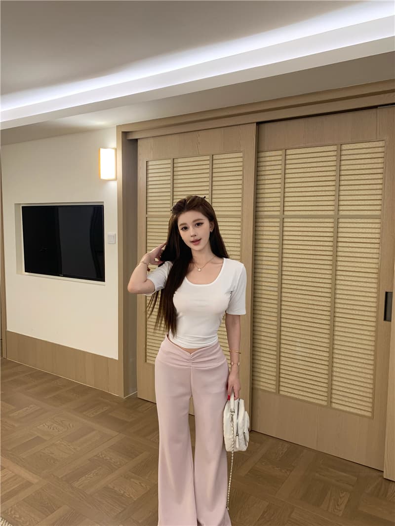 실사 대 u 칼라 수리 높이 폭탄 이슬 뼈의 반팔 맨위 모달 빈 가스 층 슬림해 보이는 얼음 가죽 마이크로 매운맛 바지 상세 이미지 10