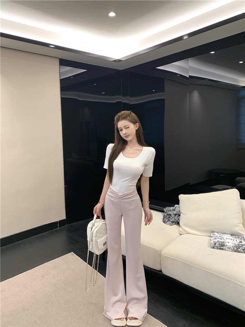 실사 대 u 칼라 수리 높이 폭탄 이슬 뼈의 반팔 맨위 모달 빈 가스 층 슬림해 보이는 얼음 가죽 마이크로 매운맛 바지 상세 이미지 13