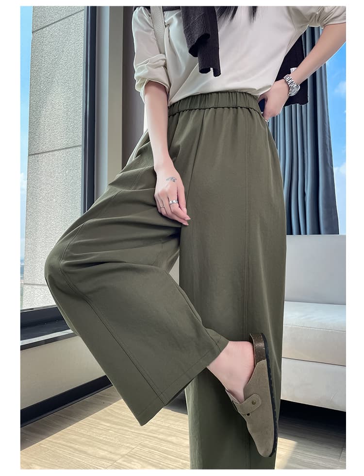 실사 와이드 레그 팬츠 아이들 봄 가을 새로운 루즈핏 도루 센스 스트레이트 9 포인트 캐주얼 질감 센스 워크웨어 무 긴 바지 상세 이미지 24