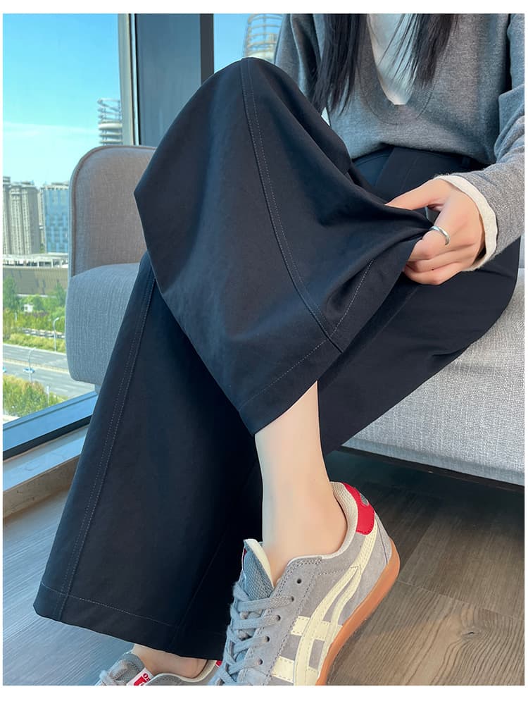 실사 가을 다용도 화이트 바지 면 100% 도루 가을 두부 바지 여성 9 포인트 루즈핏 넓은 다리 느긋한 캐주얼 바지 상세 이미지 24