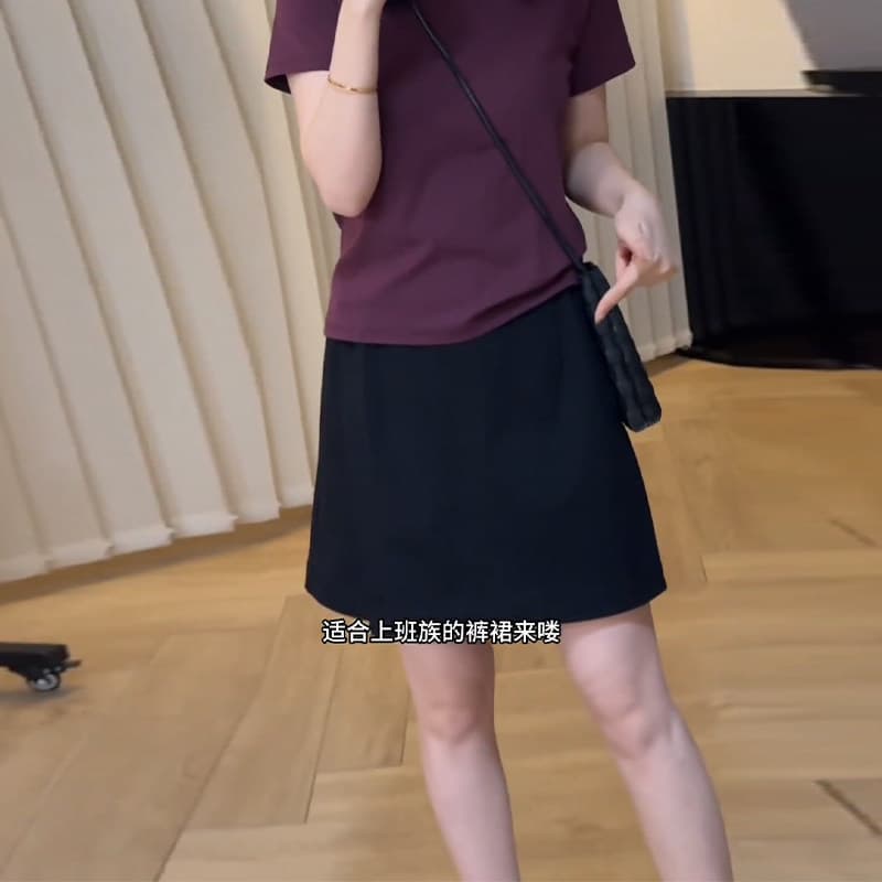 빅 사이즈 하이웨이스트 정장 바지 여성 여름 지방 mm 슬림해 보이는 A라인 스커트 작은 키 반신 스커트 패션 다용도 치마 상세 이미지 4