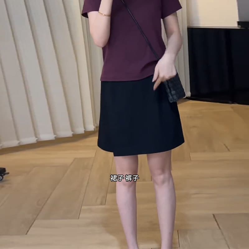 빅 사이즈 하이웨이스트 정장 바지 여성 여름 지방 mm 슬림해 보이는 A라인 스커트 작은 키 반신 스커트 패션 다용도 치마 상세 이미지 6