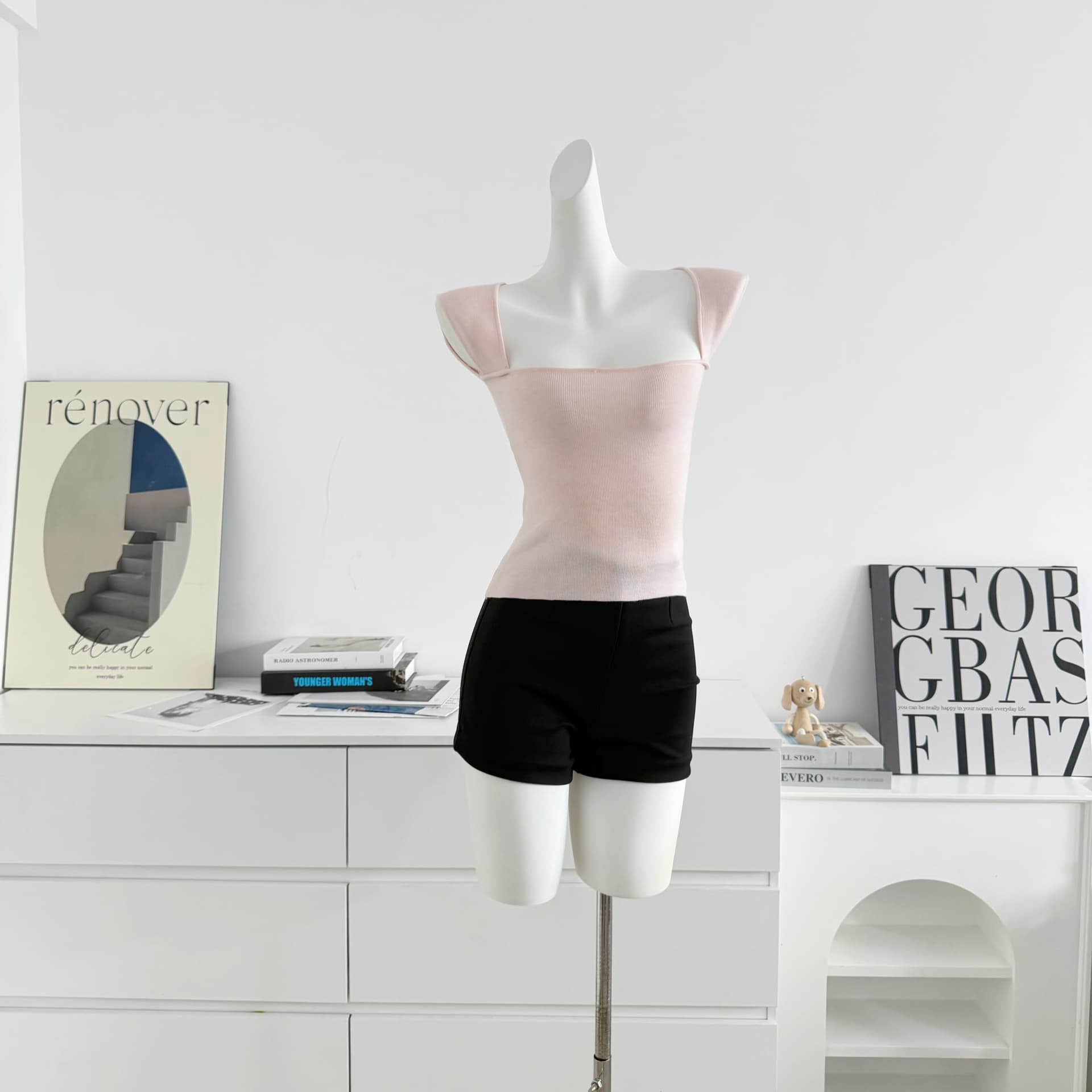 안녕하세요. 팬 팬 켄 콩 comfy 화이트 여성 품격 작은 날다 소매 니트 반팔 백리스 몸매 가꾸기 쇼트 스타일 맨위 상세 이미지 10