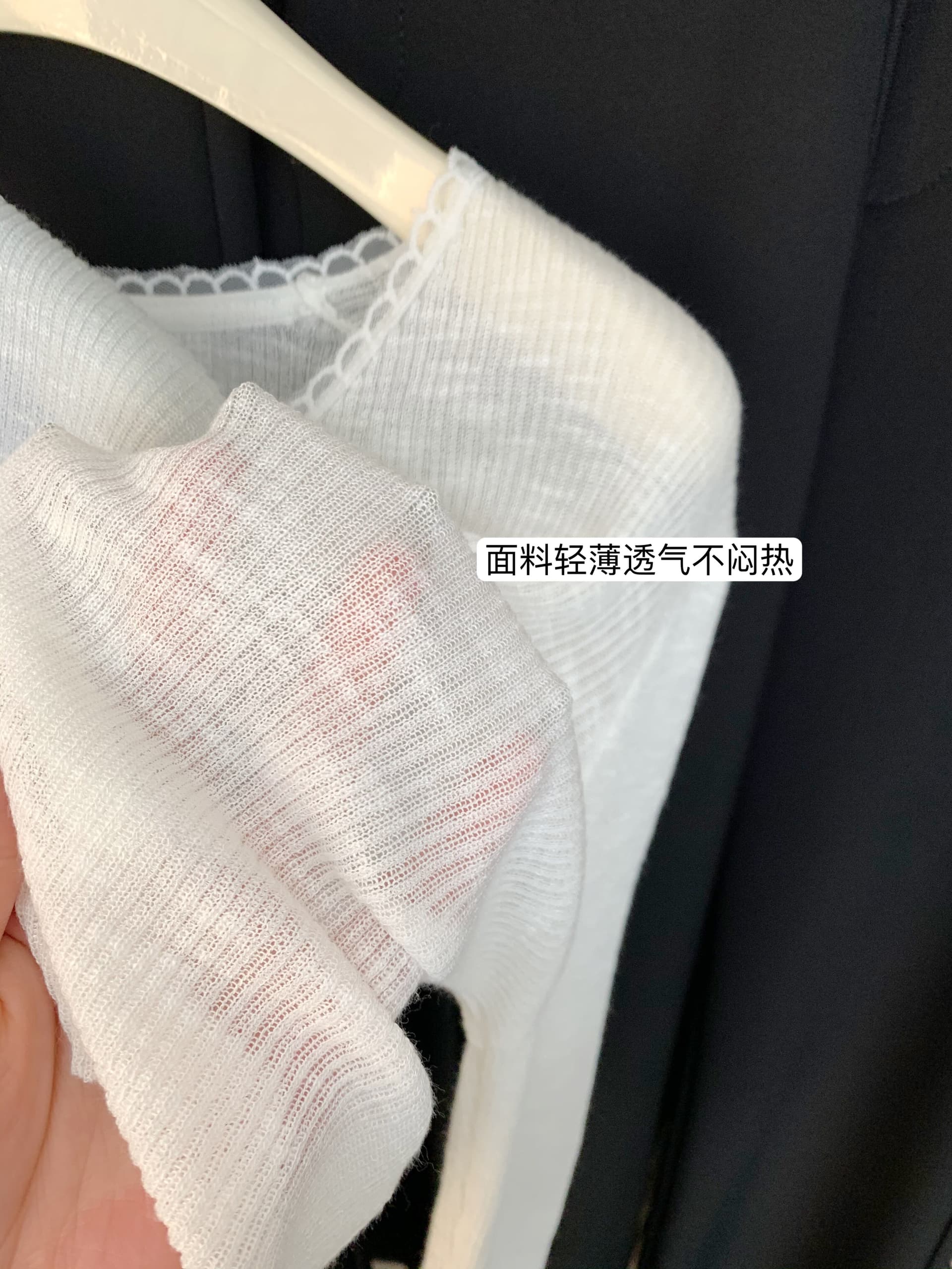 baby 가볍게 파란색 얼음 실크 자외선 차단 의류 오픈 가디건 여성 여름 얇은 스타일 쇼트 스타일 V넥 니트 맨위 숄 외부 가져 가라. 상세 이미지 8