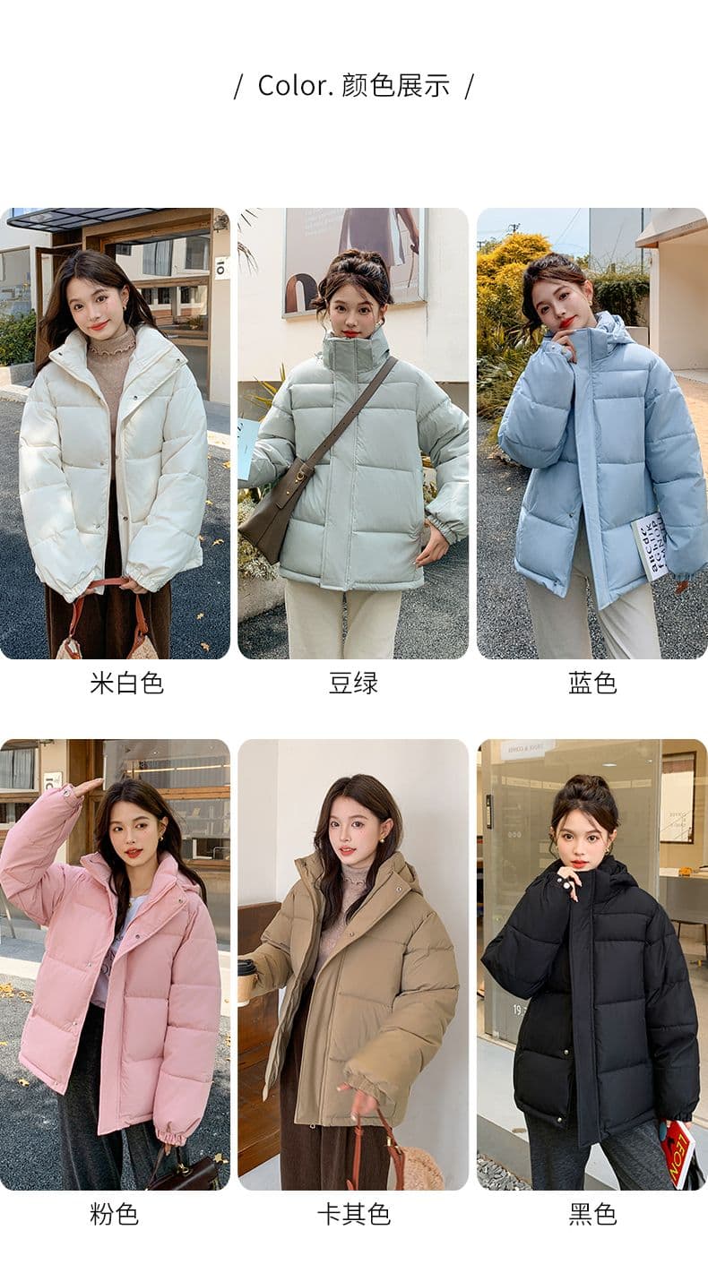 실사 미들 플레이 바람 면 의류 수 있습니다. 철거 모자 캐주얼 남녀 웨어러블 미니멀리즘 루즈핏 종류 후드 다운 재킷 상세 이미지 9