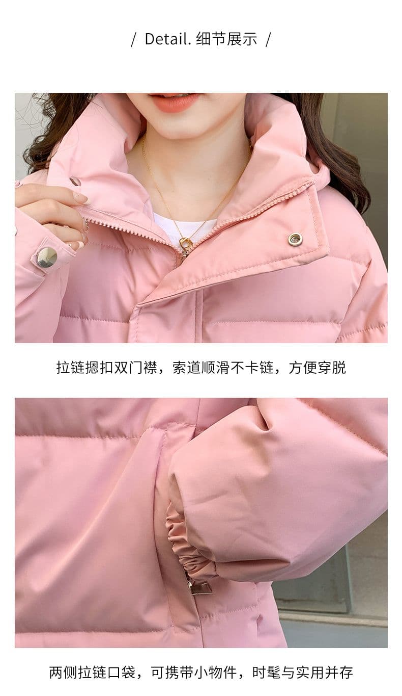 실사 미들 플레이 바람 면 의류 수 있습니다. 철거 모자 캐주얼 남녀 웨어러블 미니멀리즘 루즈핏 종류 후드 다운 재킷 상세 이미지 10