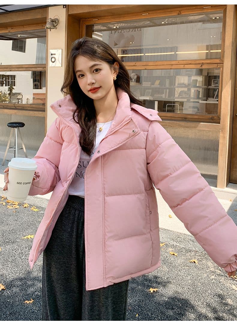 실사 미들 플레이 바람 면 의류 수 있습니다. 철거 모자 캐주얼 남녀 웨어러블 미니멀리즘 루즈핏 종류 후드 다운 재킷 상세 이미지 15