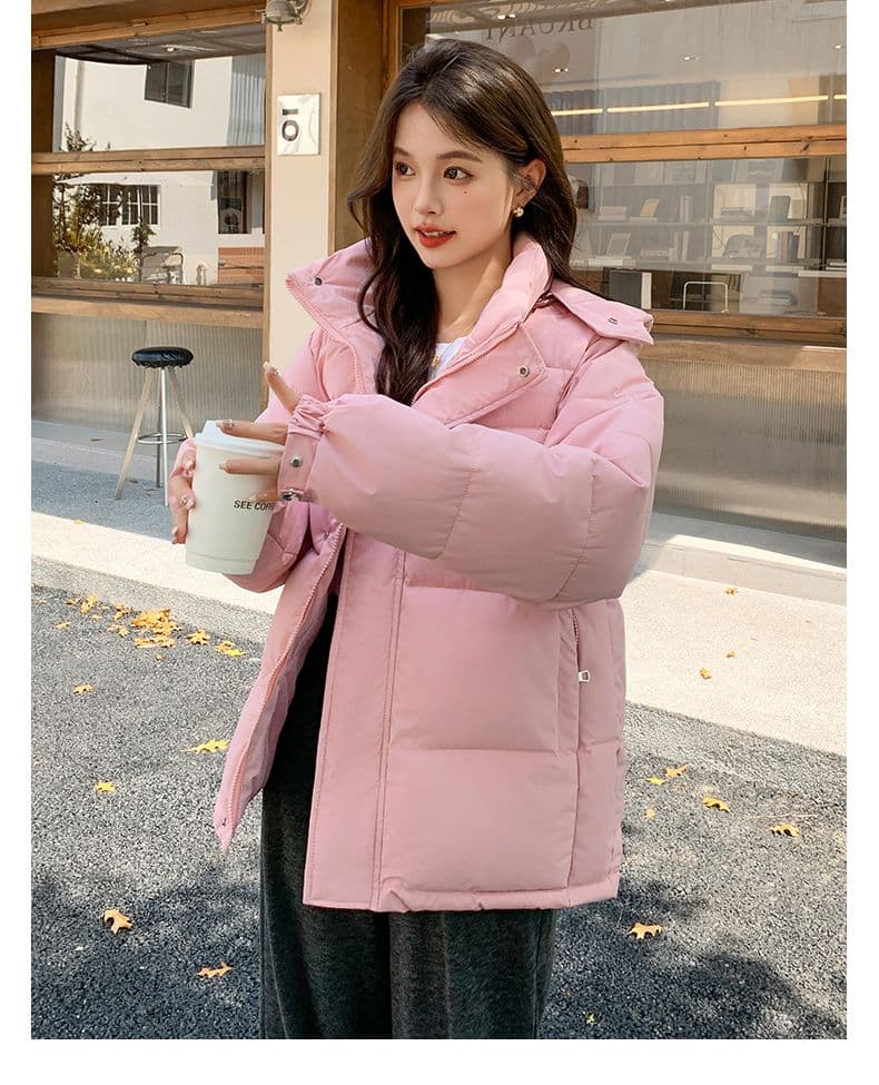 실사 미들 플레이 바람 면 의류 수 있습니다. 철거 모자 캐주얼 남녀 웨어러블 미니멀리즘 루즈핏 종류 후드 다운 재킷 상세 이미지 17