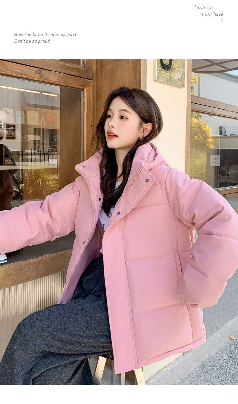 실사 미들 플레이 바람 면 의류 수 있습니다. 철거 모자 캐주얼 남녀 웨어러블 미니멀리즘 루즈핏 종류 후드 다운 재킷 상세 이미지 19