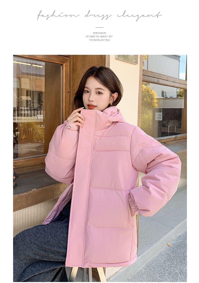 실사 미들 플레이 바람 면 의류 수 있습니다. 철거 모자 캐주얼 남녀 웨어러블 미니멀리즘 루즈핏 종류 후드 다운 재킷 상세 이미지 20