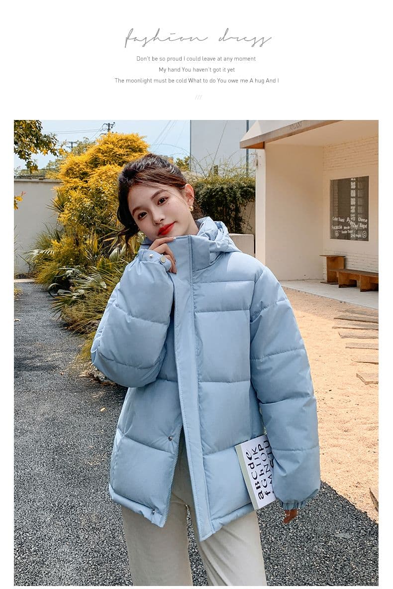 실사 미들 플레이 바람 면 의류 수 있습니다. 철거 모자 캐주얼 남녀 웨어러블 미니멀리즘 루즈핏 종류 후드 다운 재킷 상세 이미지 24
